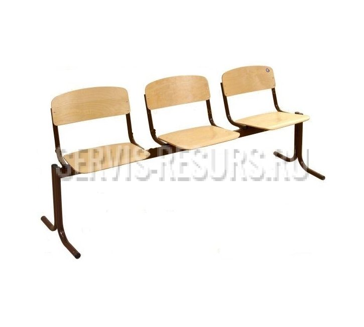 Блок стульев 3-х  местный,  неоткид. сид., жесткие  БС3(нс/ж )