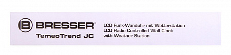 Метеостанция (настенные часы) Bresser TemeoTrend JC LCD с радиоуправлением, черная Метеостанция (настенные часы) Bresser TemeoTrend JC LCD с радиоуправлением, черная