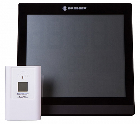Метеостанция (настенные часы) Bresser TemeoTrend JC LCD с радиоуправлением, черная Метеостанция (настенные часы) Bresser TemeoTrend JC LCD с радиоуправлением, черная