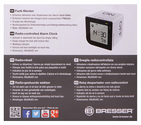 Часы настольные Bresser FlipMe Alarm Clock, серебристые Часы настольные Bresser FlipMe Alarm Clock, серебристые