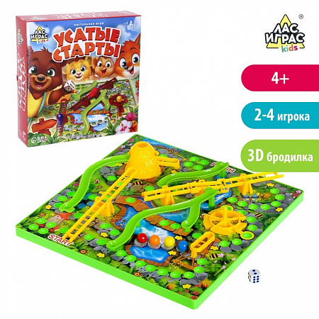 Настольная игра-бродилка «Усатые старты», 3D-поле