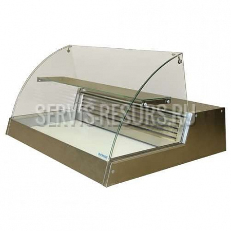 Витрина холодильная настольная «Клио» ВХС-1,0 deco (передняя и боковые панели-буклированная нерж. ,охлаждаемый объем-шлифованная нерж. )